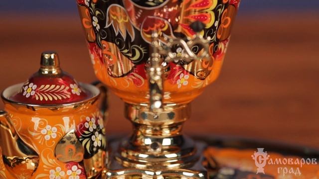 Электрический самовар с росписью «Глухари» / Обзор самовара смотреть онлайн