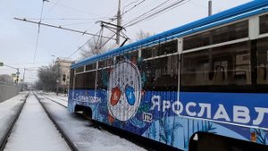 Новогодний трамвай в Ярославле 2022