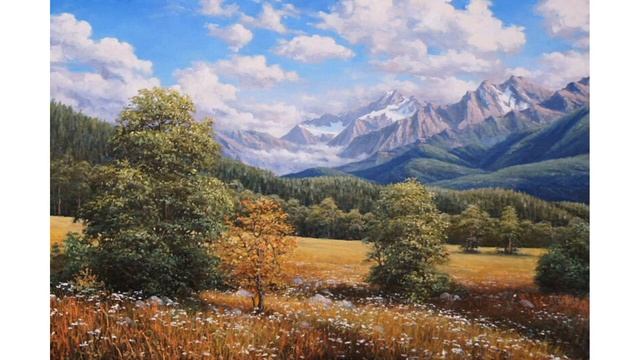 Горные пейзажи Кавказа художника Алика Олейника