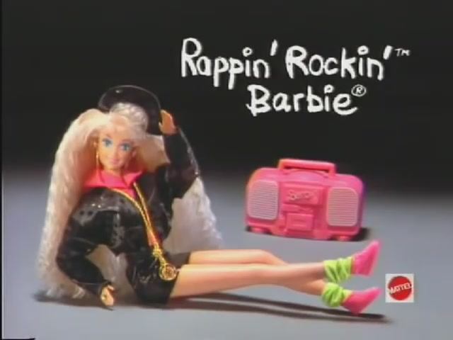 1992  Реклама Барби Маттел Рэп Rappin' Rockin' Barbie Doll Commercial