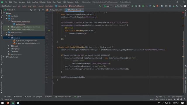 Show Push Notification in android studio programmatically смотреть онлайн