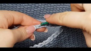 Вязаная сумка часть 3 (шьем внешний карман)