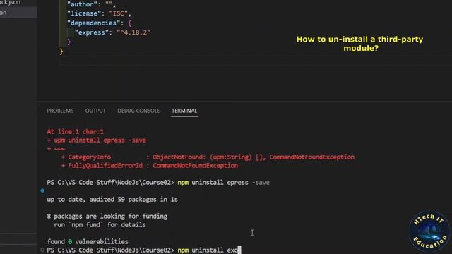 Tut#02 - Basics of NodeJs development | nodejs modules | NPM | create package.json file | nodemon