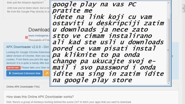 Kako Skinuti Aplikaciju Sa Google Play  Na Vas PC!