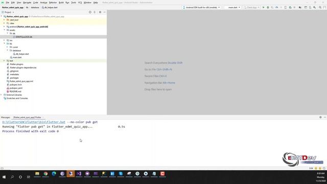 Flutter Tutorial - Flutter Quiz #1 Create project and init Database