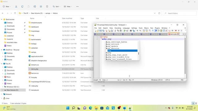 Install Laravel 9 on windows 11 or Laravel9 installation