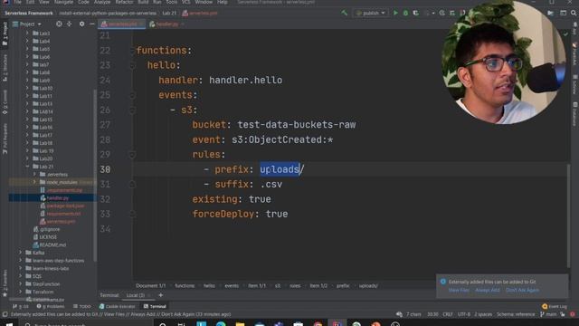 Process CSV Files When Inserted on AWS S3 Via Events and Lambdas | Lab 21|  | Serverless Framework
