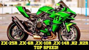 ? Kawasaki ZX-25R ,ZX 6R ,ZX 10R ,ZX 14R ,H2 ,H2R - Максимальная Скорость 2021 ?!