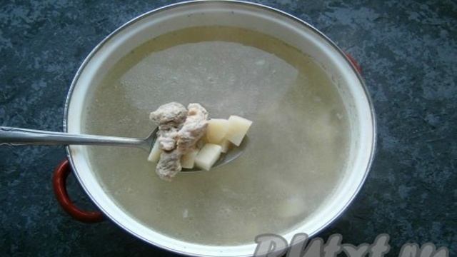 Сырный суп со свининой