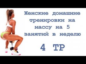 Женские домашние тренировки на массу на 5 занятий в неделю (4 тр)
