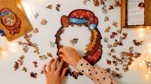 BoberBox - деревянный фигурный пазл "Новогодний тигр"