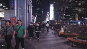 ASMR - Пятничная ночная прогулка - Вокзал Каннам - СЕУЛ, КОРЕЯ.