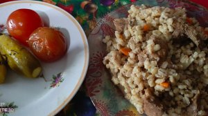 Мукбанг// Плов Из Перловки И Соленья