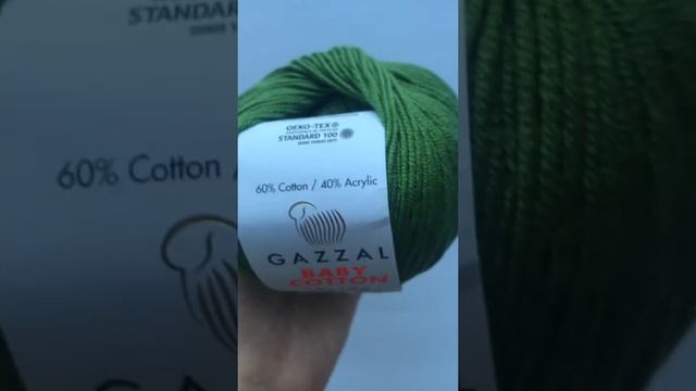 Подробный обзор пряжи Gazzal Baby Cotton(Хлопок с акрилом) №3449 Трава