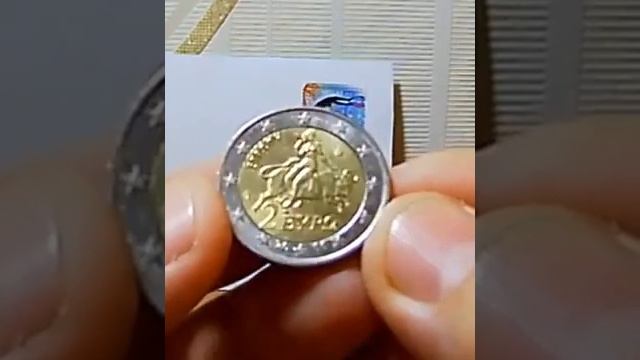 легенда о похищении Европы Зевсом, памятная монета 2 евро Греции #Shorts