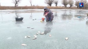 Зимняя рыбалка под Астраханью с подводной видеокамерой