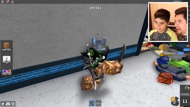 I Gave My Little Brother $1000 Robux for EVERY Kill in Roblox MM2!! смотреть онлайн