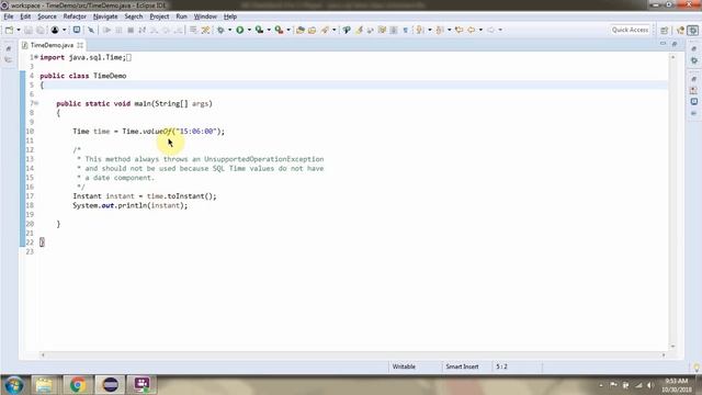 How to use toInstant() method of java.sql.Time class? | Java Date and Time
