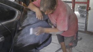 Nissan Almera G15 ремонт крыла и бампера при хозяине.