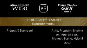 Nikon Coolpix W150 vs. Canon PowerShot G9 X Mark II: A Comparison of Specifications