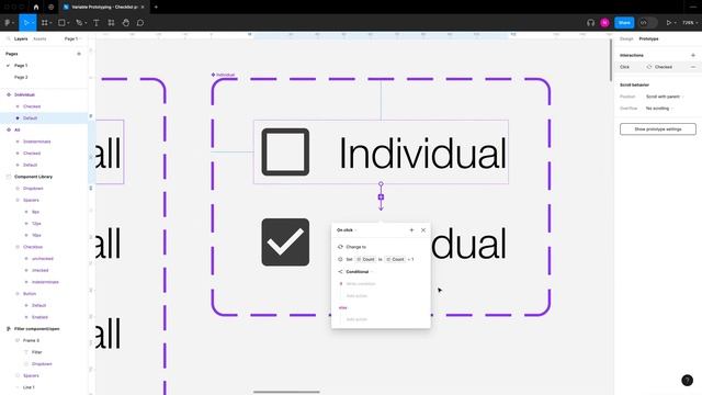 Figma Variables Pt2 ⚡ - Checklist prototype with number variables using count