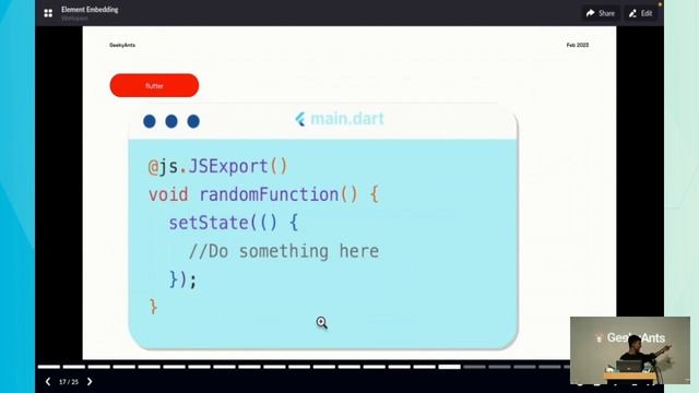 Element Embedding In Flutter by Shaikh Afroz | Flutter Forward Extended | GeekyAnts