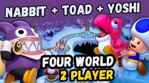 New Super Mario Bros. U Deluxe – 2 Players World 4 (Nabbit + Blue Toad)