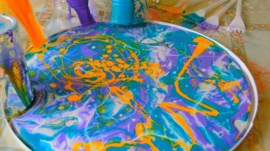 Моя авторская техника рисования - вилка. Заливка акрилом. Acrylic pouring