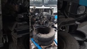 Демонтаж двигателя из автобуса ПАЗ