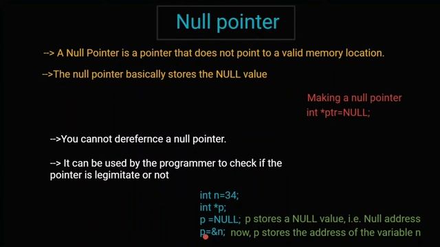 14.11 - Types of pointers in C | Wild pointer | Void pointer | Null pointer | Dangling pointer
