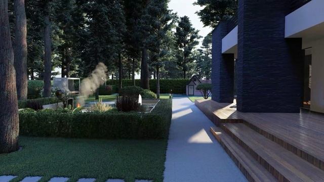 Ландшафтный проект Московская область.
Ландшафт разработан компанией Ландшафтный Дизайн ProGadrden