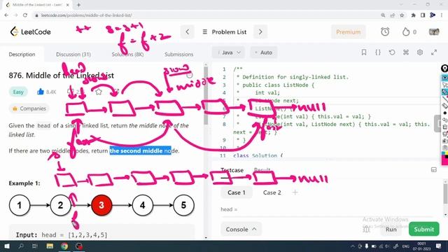 LeetCode Problem: 876. Middle of the Linked List | Java Solution