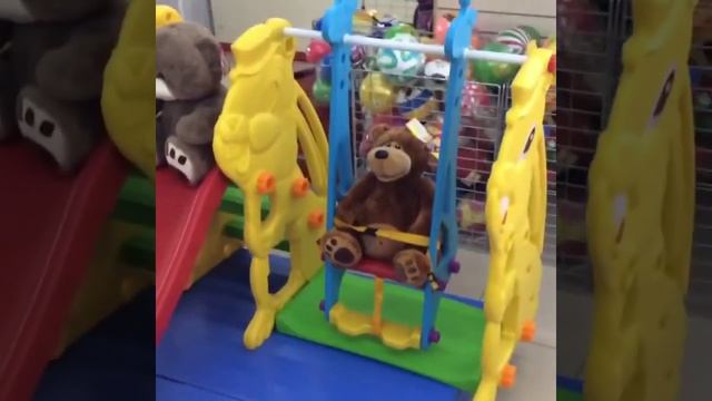 Комплекс горка + качели + баскетбольная корзина смотреть онлайн