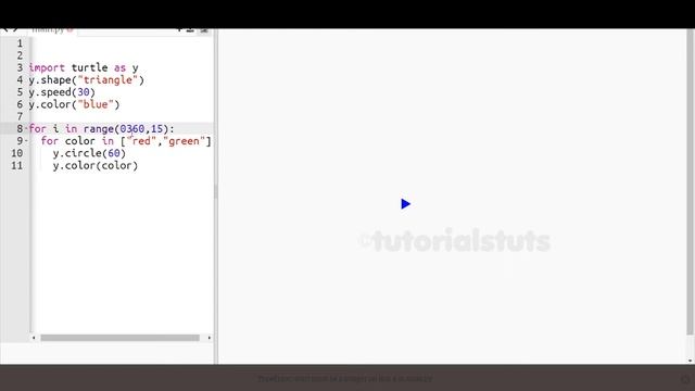 Colorful Circle Pattern in Python Turtle | Python turtle graphics tutorial