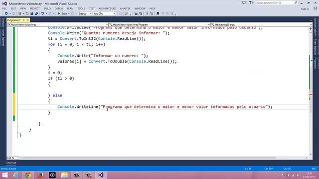 03 - Array - Vetor - Determina o maior e o menor valor em um vetor смотреть онлайн