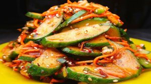 Вкусный салат из огурцов по корейски за 5 минут. Съедается еще быстрее