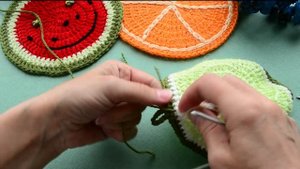 "Фруктовые" прихватки.Вязание крючком.