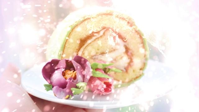 Торт - Рулет «Букет Тюльпанов», вариант украшения рулета японским бисквитом. смотреть онлайн