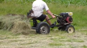Грабли для сена,загребаем сено мотоблоком.Адаптер для сена.