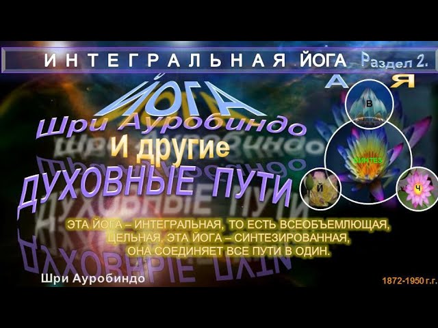 (2) "Йога Шри Ауробиндо и другие духовные пути"(2 разд.)-ИНТЕГРАЛЬНАЯ ЙОГА-Шри Ауробиндо (1872-1950)