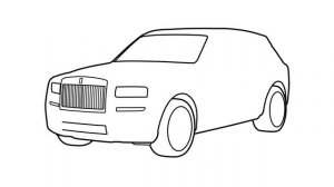 How to draw a ROLLS ROYCE CULLINAN / drawing Rolls-Royce Cullinan black badge 2019 car