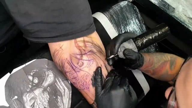Process tattoo time lapse | Anime Attack of the Titans | Eren | time lapse | Тату по аниме