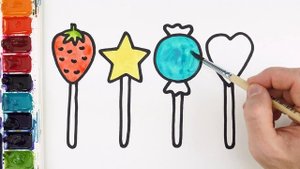 Рисуем и раскашиваем красивые леденцы на палочке!\\ Рисование для девочек! Давайте рисовать  вместе!