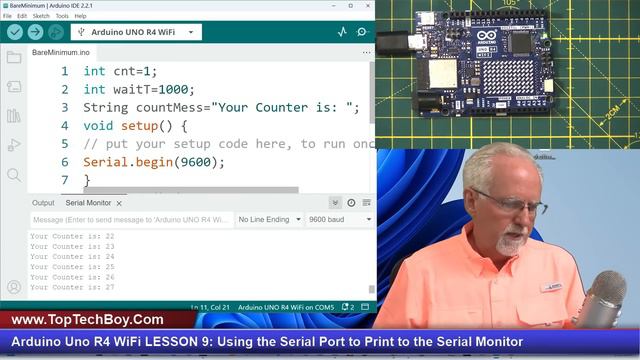 Arduino Uno R4 WiFi LESSON 9: Using the Serial Port to Print to the Serial Monitor смотреть онлайн