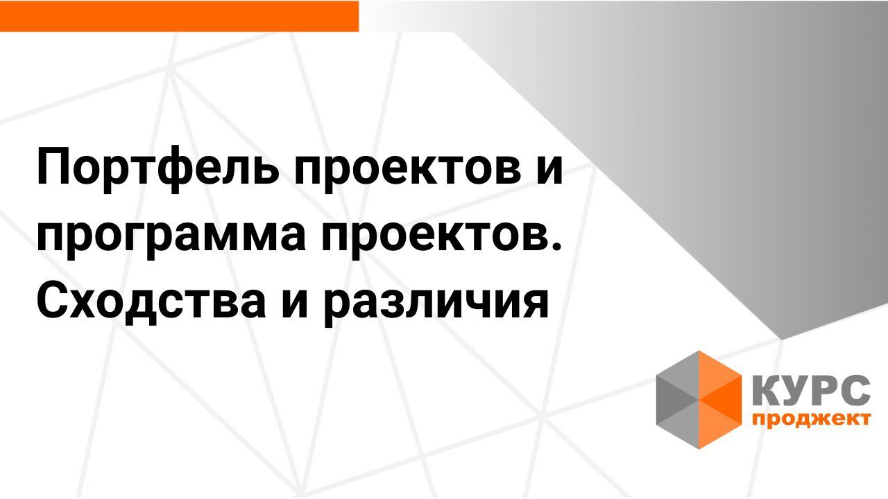 Портфель проектов и программа проектов  Сходства и различия