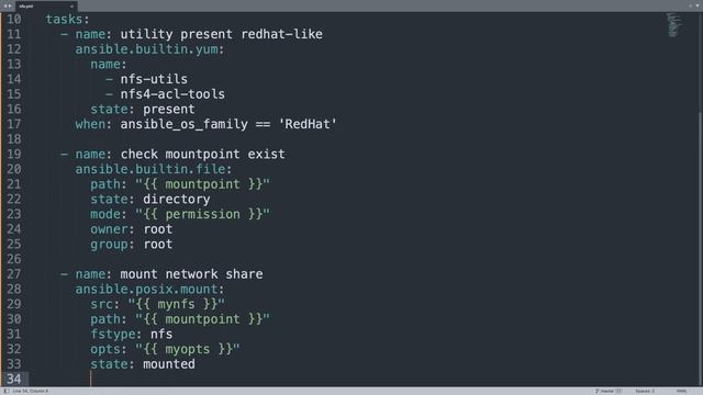 Mount an NFS share in Linux - Ansible module mount