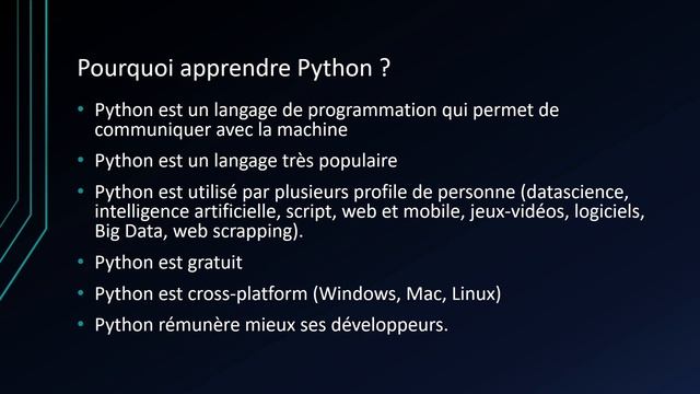 Pourquoi apprendre Python (quelque soit le domaine d'où on vient) - Python2 смотреть онлайн