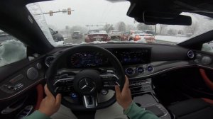 AWD Snow Driving! 2021 Mercedes E53 AMG POV Driving Through The Beginnings Of A Snow Storm