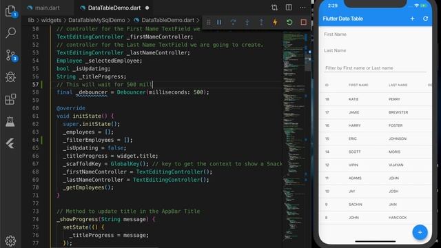 Google’s Flutter Tutorial - MySQL + DataTable (coderzheaven.com)