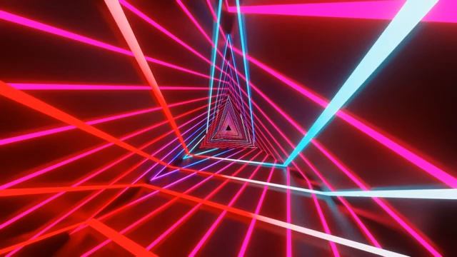 Abstract Background Video 4k Red Blue Gradient Triangle Metallic Tunnel VJ LOOP NEON Lines Calm ASM смотреть онлайн